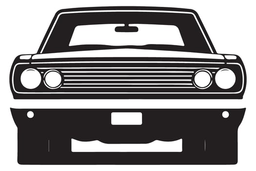 Retro Car Front View Silhouette for Automotive Enthusiasts vector