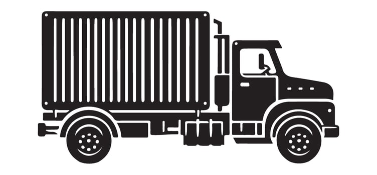 Commercial Delivery Truck Silhouette Illustration for Logistics and Transportation vector