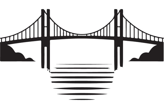 Iconic bridge construction engineering marvel architectural landmark illustration vector