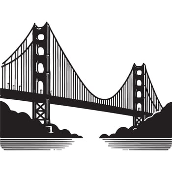 Golden Gate Bridge Illustration San Francisco Landmark Travel Symbol vector