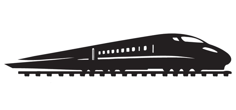 High Speed Train Silhouette for Modern Transportation Designs vector