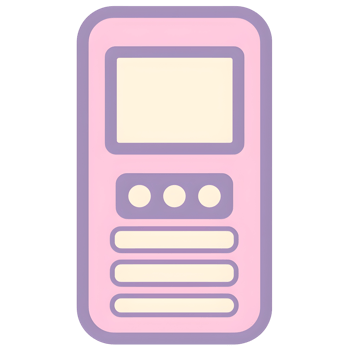 Old School Mobile Phone Pastel Icon On Transparent Background png