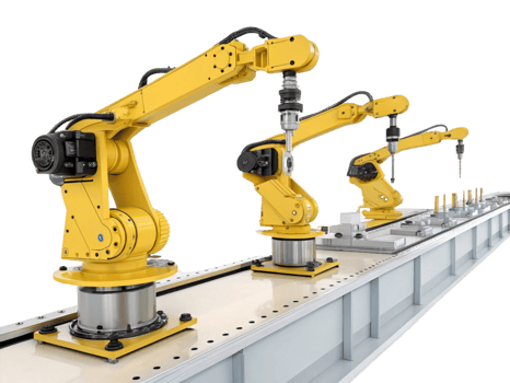 Industrial robotic arms are used in manufacturing for precision tasks, showcasing blend of food, technology, and automation png