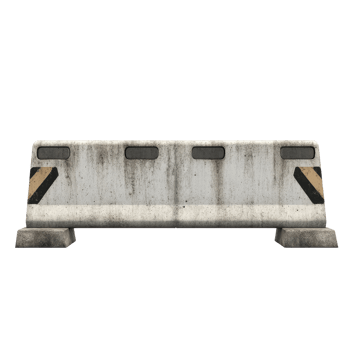 Concrete road barrier isolated against a Transparent background for construction and safety purposes, Concrete road barrier isolated on background png