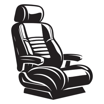 Comfortable Black Automotive Seat Illustration for Vehicle Interior Design vector