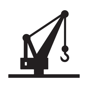 Industrial Black Crane Illustration for Construction and Logistics Projects vector