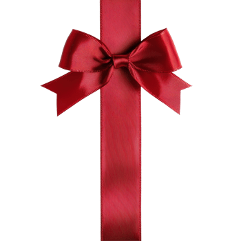 Elegant red ribbon with bow isolated on clean Transparent background suitable for gift wrapping or decoration, Red Ribbon with Bow isolated on background png