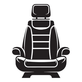 Luxurious Comfortable Automotive Seating Silhouette Design for Car Interiors vector