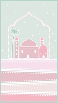 cute little mosque kids prayer rug vector