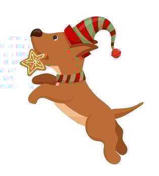 Dog with Gingerbread vector