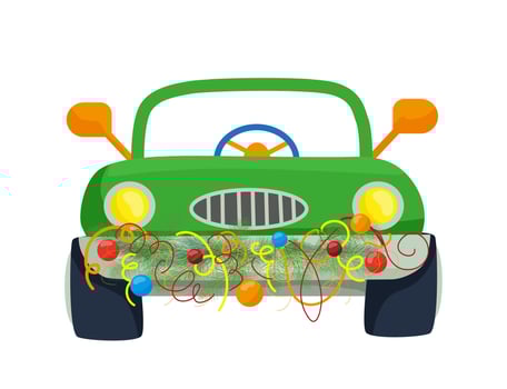 Christmas Car Decoration vector