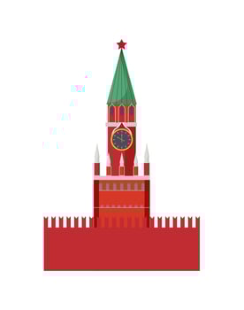 The red tower of moscow kremlin, illustration vector
