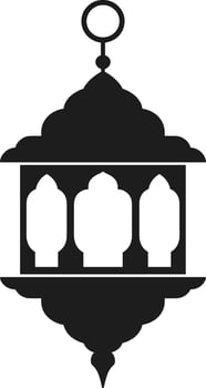 Elegant Arabic Lantern - A Traditional Islamic Hanging Lamp for Ramadan and Eid vector