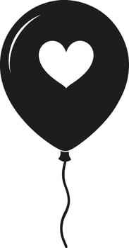 An Heart Balloon Silhouette - Elegant Illustration for Mother's Day vector