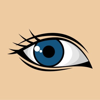 Cartoon anime right eye illustration vector