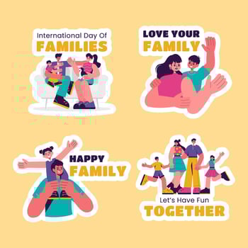 International Day of Families Social Media Label Illustration with Flat Cartoon Design vector