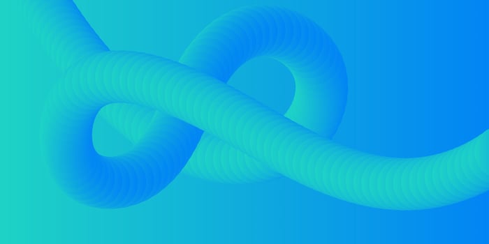 Abstract Blue Gradient Flowing 3D Tube Knot Design vector