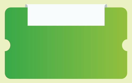 Horizontal Green Gradient Label with White Rectangle for Sale on Light Green Background vector