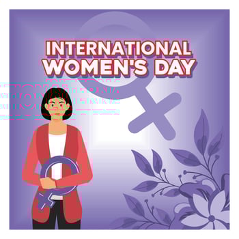 Celebrating International Women's Day with Empowerment Symbol and Female Representation. vector