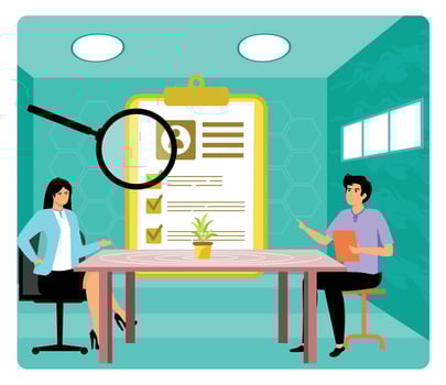 Recruitment and placement services. Job process interview or candidate selection. vector