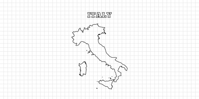 Italy map travel with outline simple drawing version Illustration vector