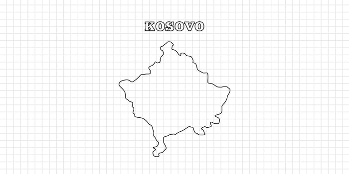 Kosovo map travel with outline simple drawing version Illustration vector