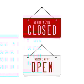 Open and closed sign isolated on white background vector