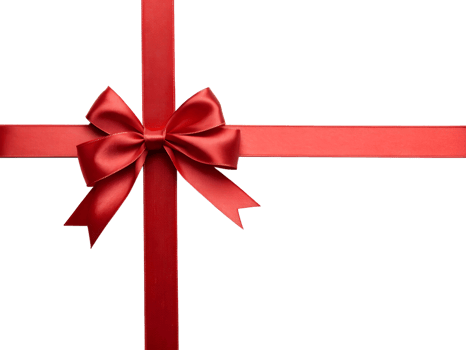 Elegant Red Gift Ribbon with Bow, Perfect for Holiday Designs png