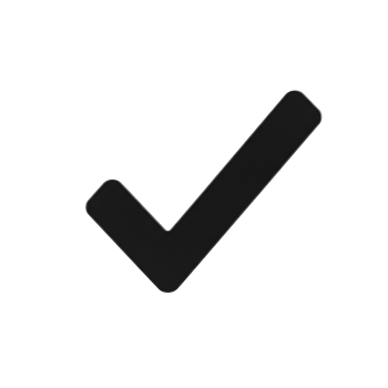 A sleek and modern depiction of a check mark symbol against a solid colored space transparent background png