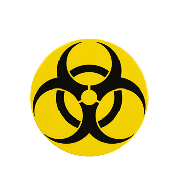 A yellow circle with a central dot and three curved shapes radiating outward in a white setting transparent background png