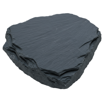 A single slab of white gray slate stone with rough edges on an isolated white plain setting view transparent background png