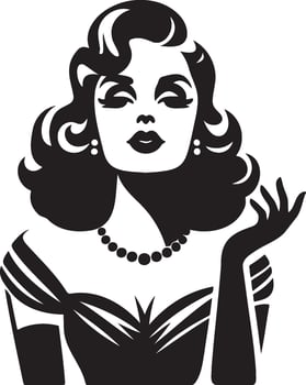 Vintage Sassy Lady. vector