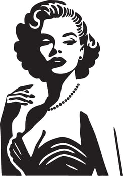 Vintage Sassy Lady Illustration. vector