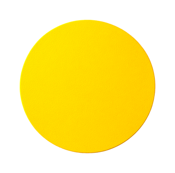 Bright yellow circle with textured surface on plain background, cut out png