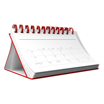 Spiral Calendar Stand with Blank Pages Ready for Planning and Scheduling png