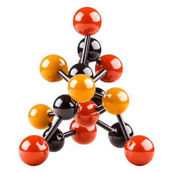 Colorful Molecular Structure Model Representing Chemical Compounds and Atoms png