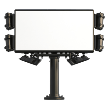 Empty Advertising Billboard with Bright Lights for Outdoor Promotion png