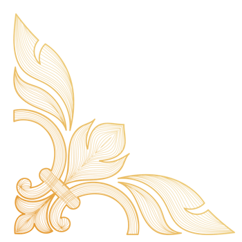 Elegant Gold Lines, Ornate Vintage Corners for Cards png