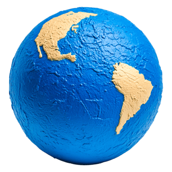 Colorful Globe Model Representing North America and South America Landmass png