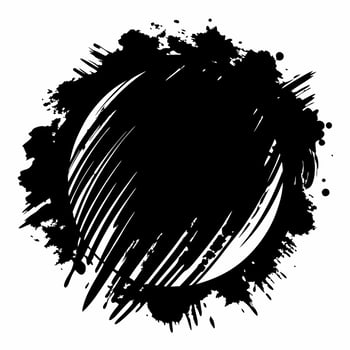 Grunge Ink Brush Stroke Circle for Modern Artistic Design vector