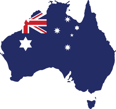 Australia map with Australia flag inside png