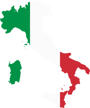 Italy map with flag on transparent background. png