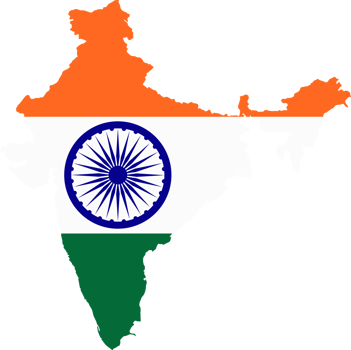India map with flag, transparent , saffron, white, green png
