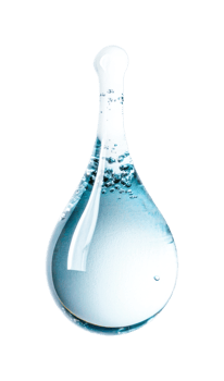 Water droplet with air bubbles in suspended animation, cut out png