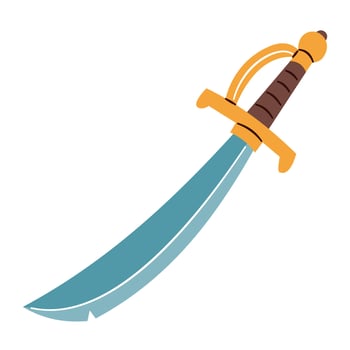 Children's illustration in simple style. Pirate sword on white background vector