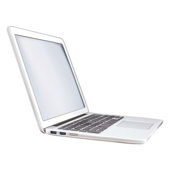Sleek Silver Laptop on for Technology and Education Use png