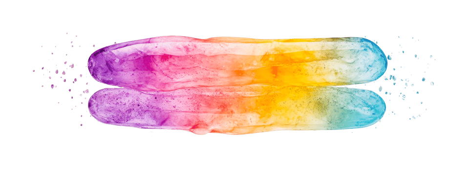 Vibrant abstract watercolor splash with multicolor hues, cut out png