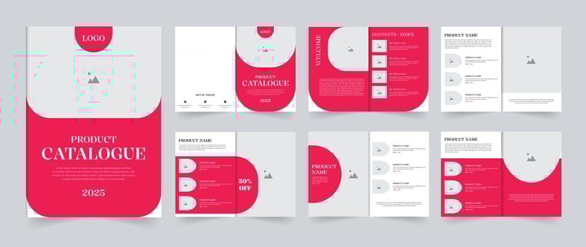 Multipurpose product catalogue design template 12 Pages design vector