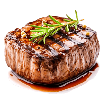 Grilled Beef Steak with Herb Garnish png