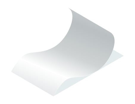 Payment check and receipts with shadow. Curved financial paper, purchase invoice. Buying, bill or calculate pay. Receipt the seller forms vector